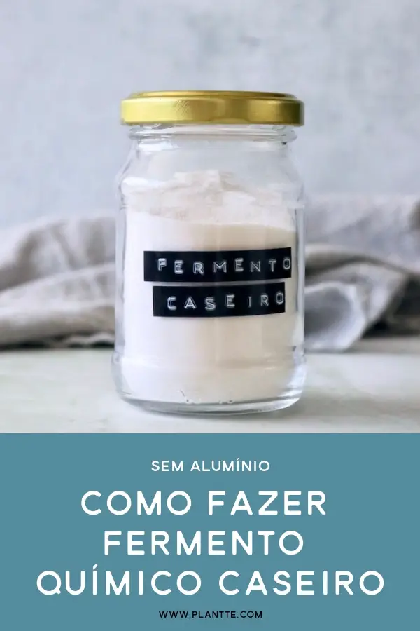 fermento químico caseiro e natural em um pote de vidro