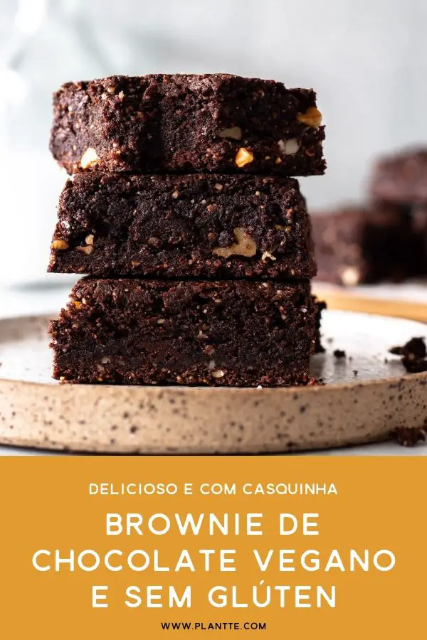 brownie vegano e sem glúten de chocolate