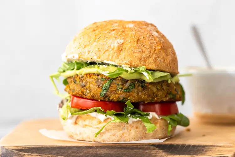vegan lentil burger