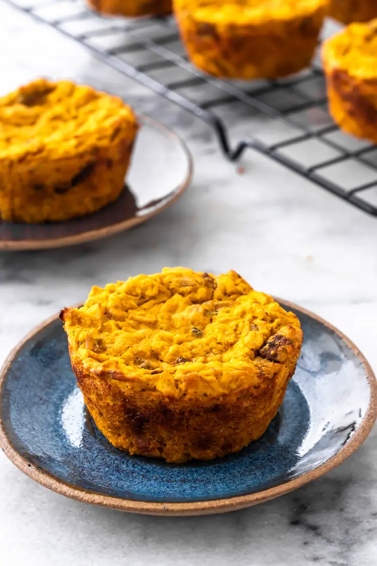 muffin salgado de aveia com abóbora e cogumelo