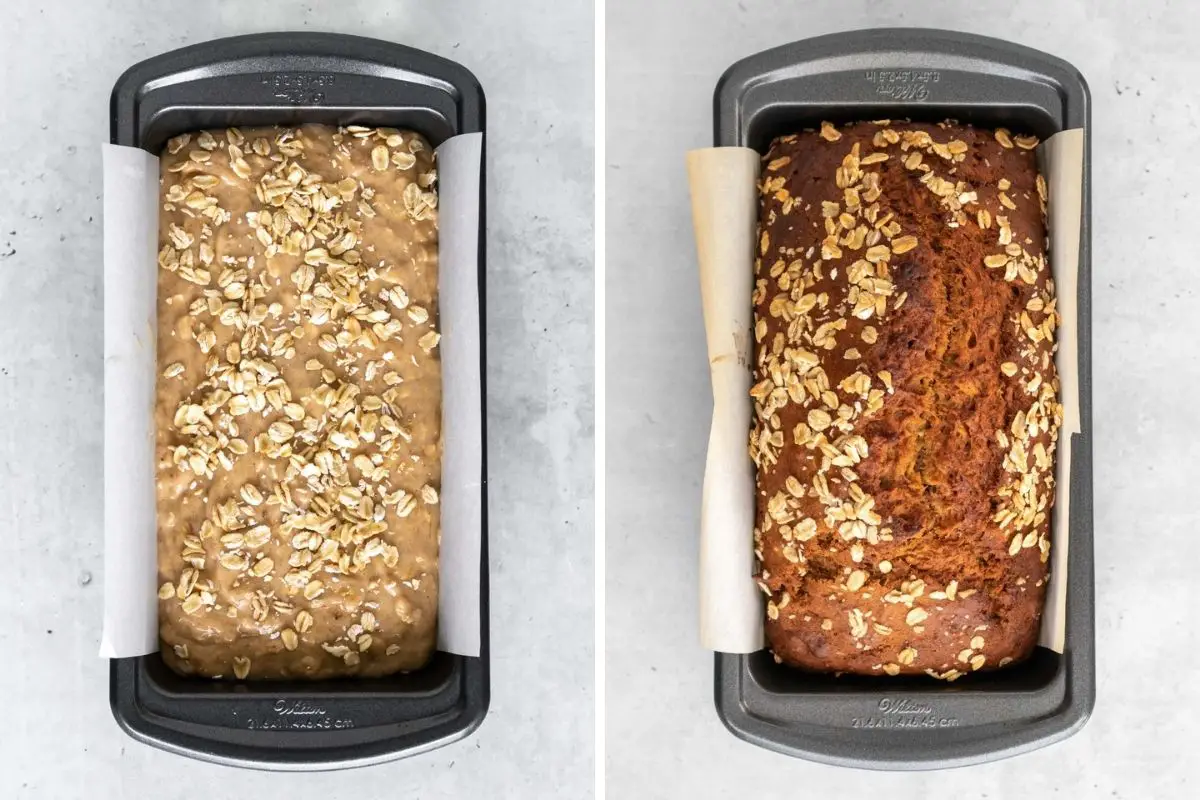 bolo de banana com aveia na forma para assar