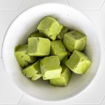 cubos de purê de abacate congelado