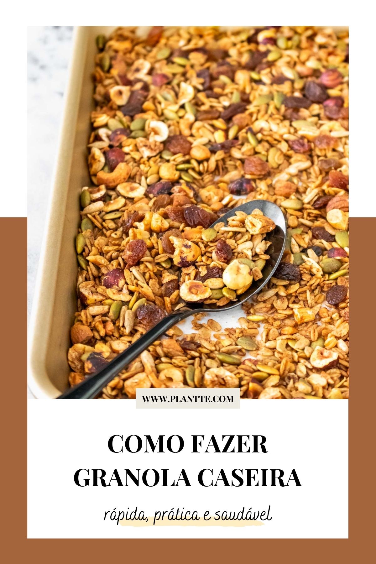 granola caseira na assadeira depois de assar