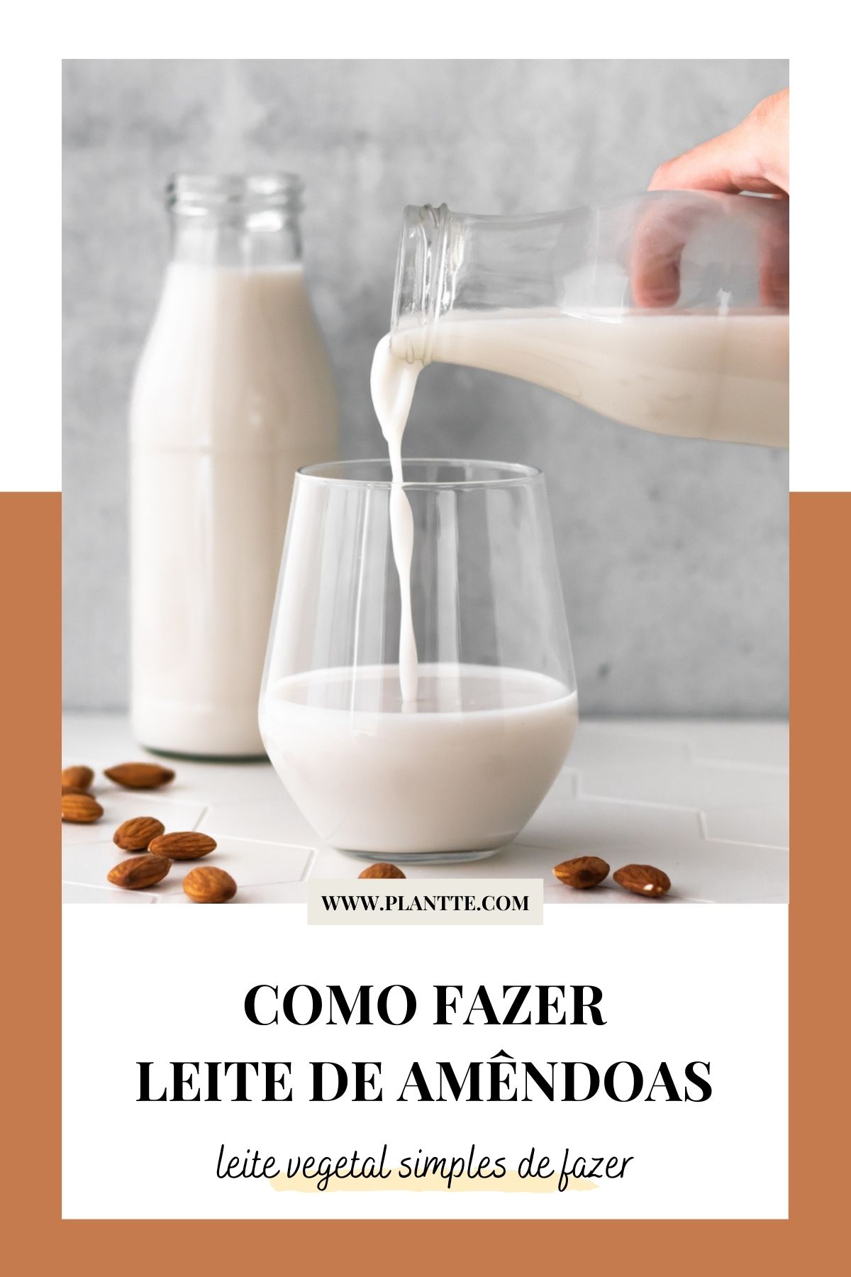 leite de amêndoas caseiro
