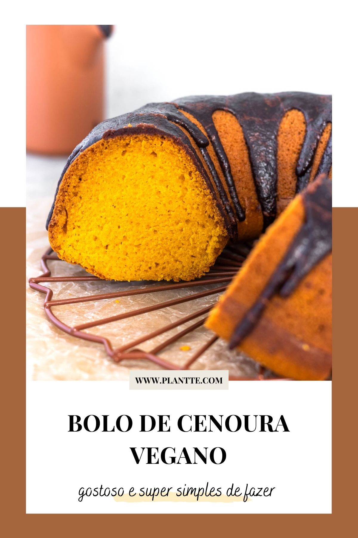 Bolo de cenoura vegan - sem ovos, leite ou manteiga