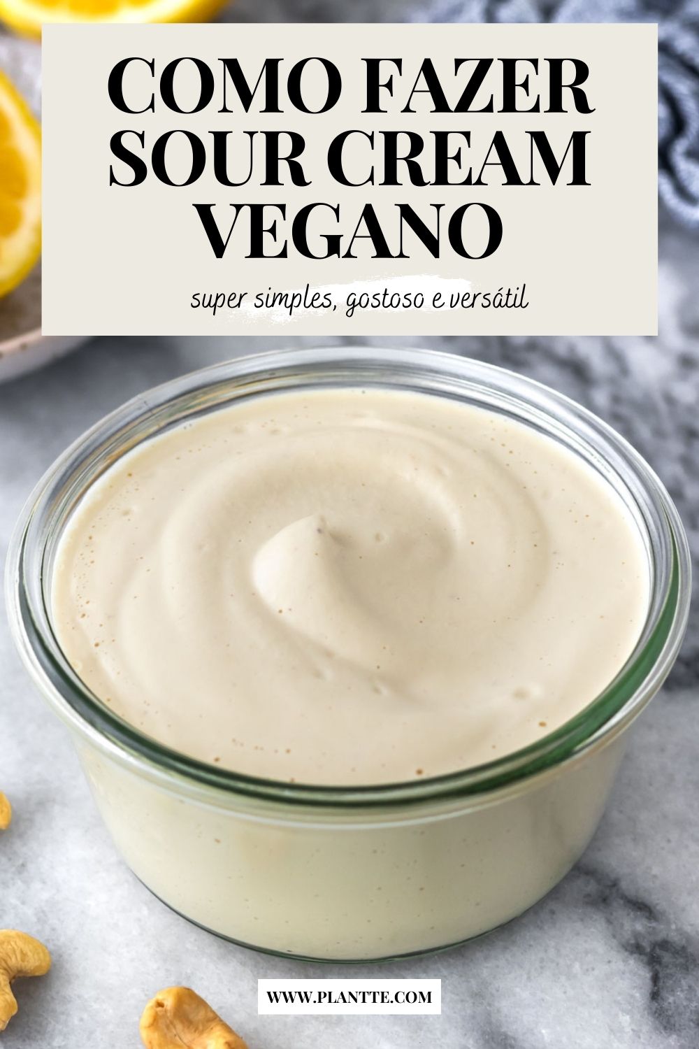pote de sour cream vegano de castanha