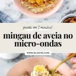 mingau de aveia servido em uma tigela com rodelas de banana, pitada de canela em pó e nozes-pecã picadas