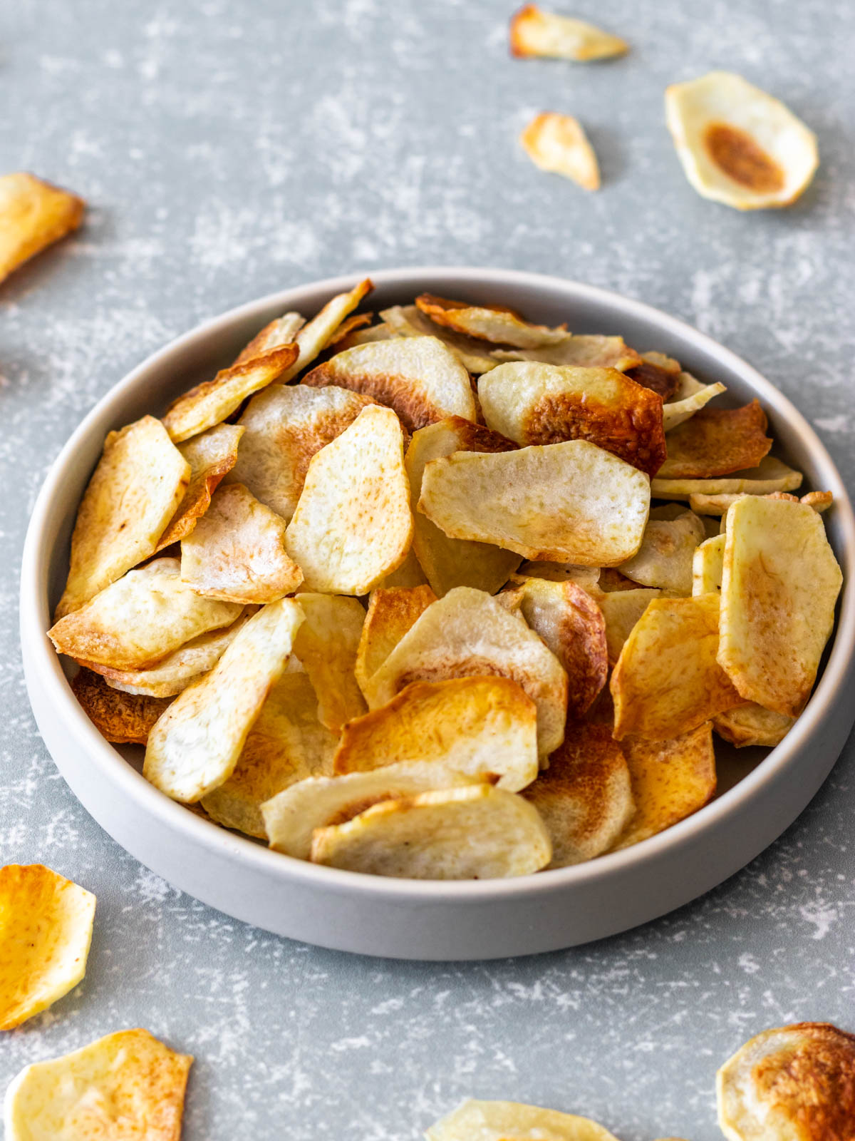 prato de chips de inhame