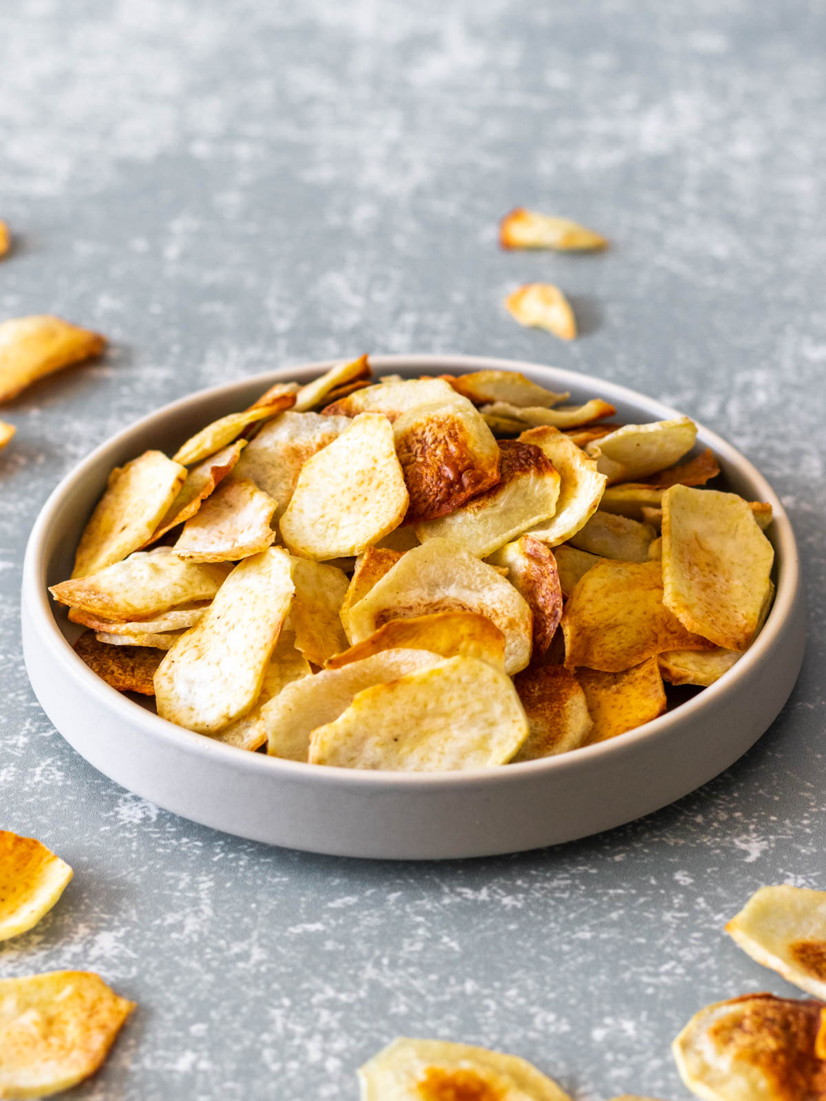 prato de chips de inhame