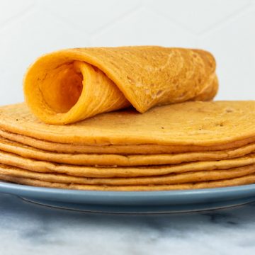 panqueca de lentilha enrolada