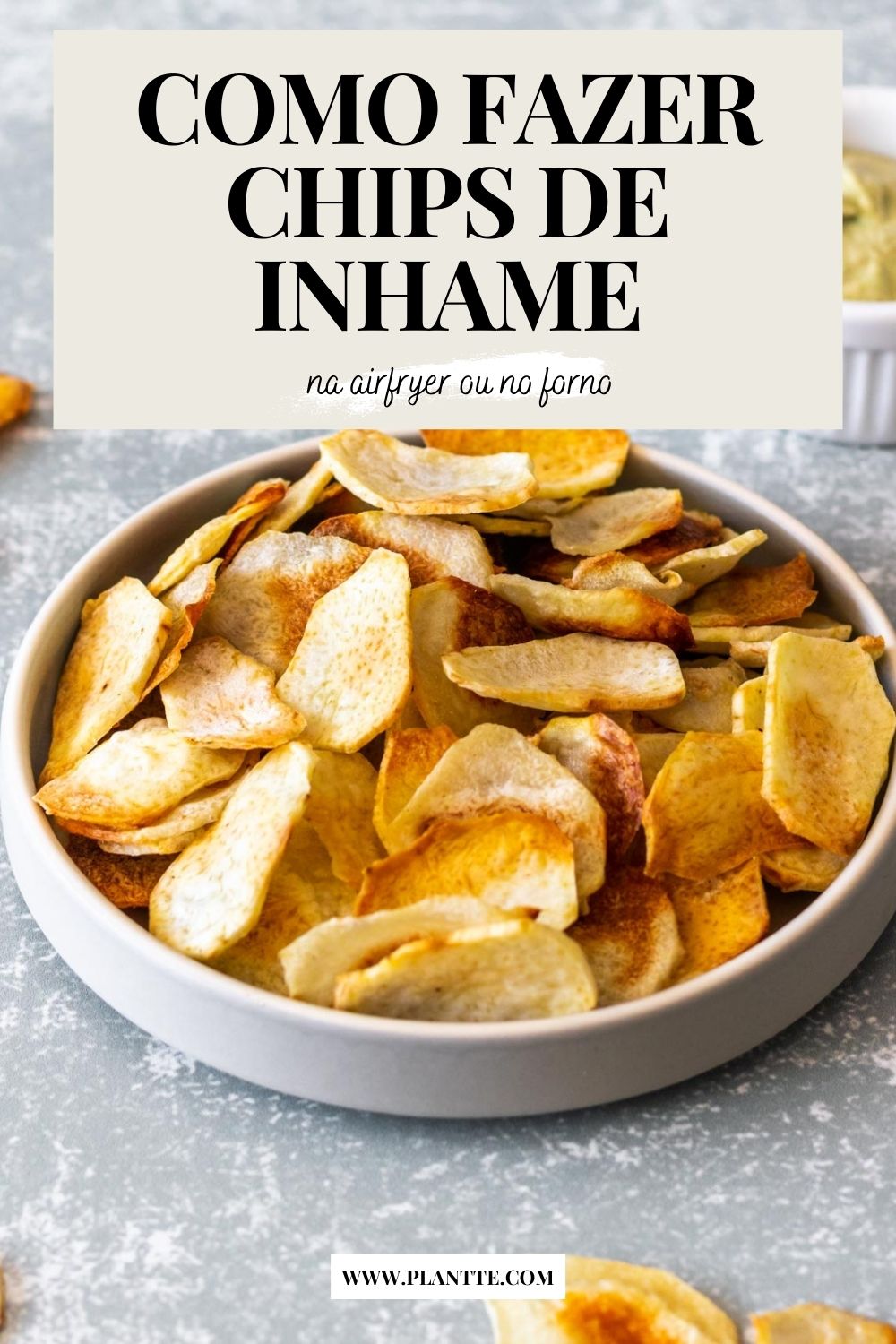 prato de chips de inhame