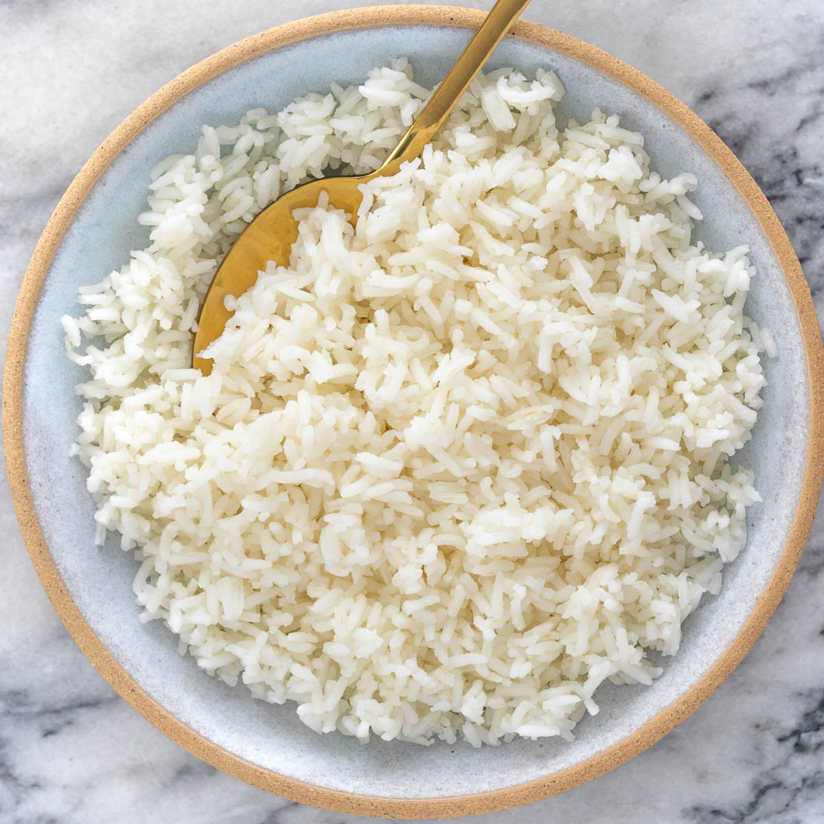 prato de arroz cozido