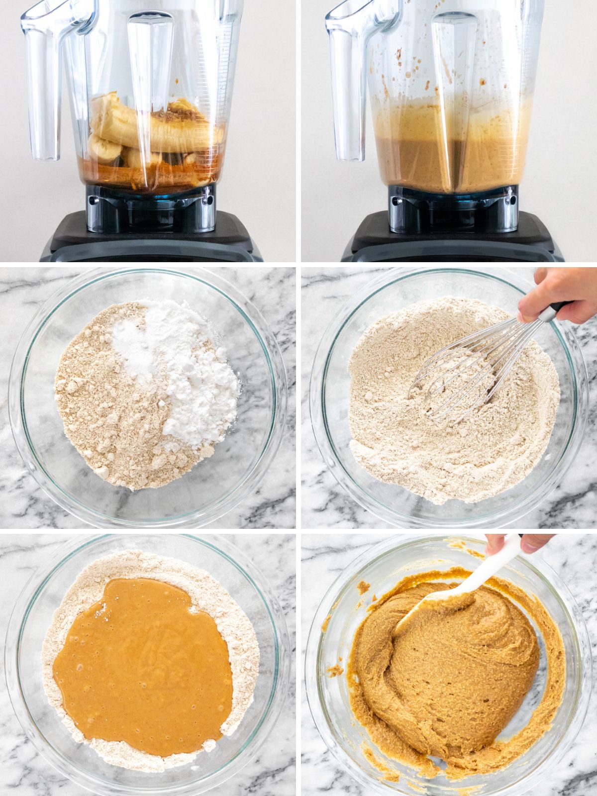 ingredientes sendo misturados para fazer bolo de banana sem glúten